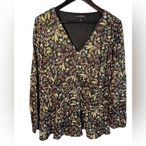 Lane Bryant Women’s Black and Yellow Metallic Blouse Size 16